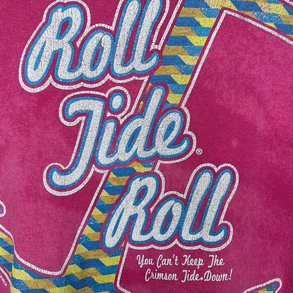 Alabama Roll Tide Roll Anchor Bleach Tie Dye T-Shirt Tee Top Size Large L - Picture 4 of 4